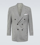 Kiton Double-breasted wool jacket