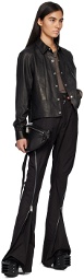 Rick Owens Black Alice Strobe Leather Jacket