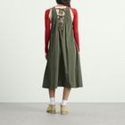 Beams Boy Women's Nylon Midi Dress in Olive