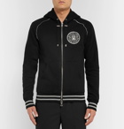 Balmain - Logo-Print Cotton-Jersey Zip-Up Hoodie - Men - Black