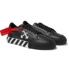 Off-White - Suede-Trimmed Full-Grain Leather Sneakers - Black