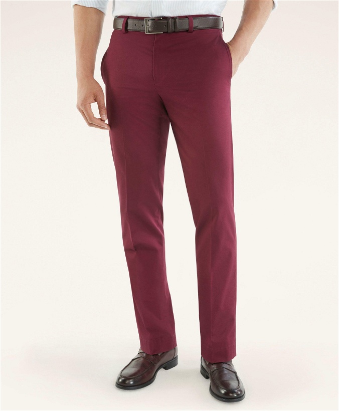 Photo: Brooks Brothers Men's Clark Straight-Fit Stretch Advantage Chino Pants | Dark Red