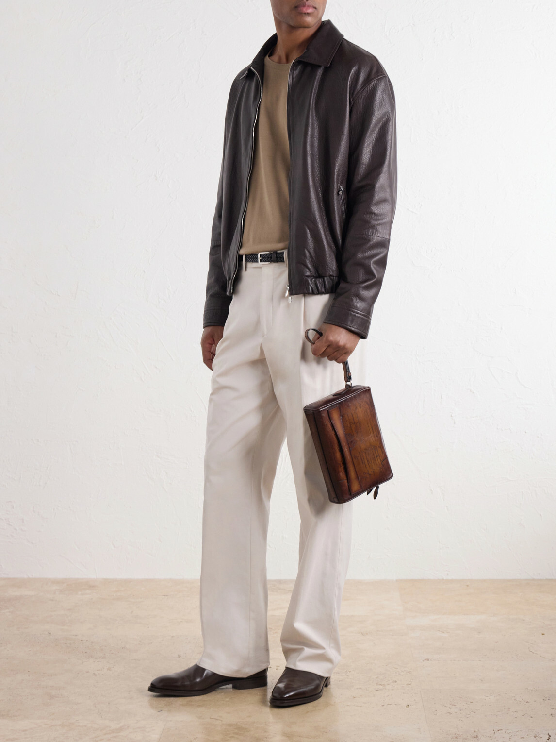 Berluti - Rosewood Scritto Venezia Leather Pouch