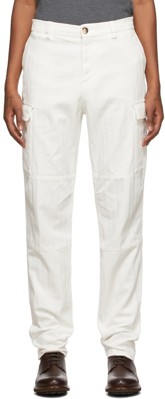 Photo: Brunello Cucinelli White Dyed Cargo Pants