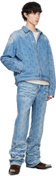 Who Decides War Blue Thread Plate Denim Jacket