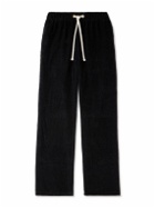 Les Tien - Straight-Leg Cotton-Corduroy Drawstring Trousers - Black