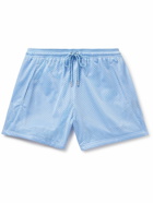 SECOND / LAYER - Straight-Leg Mesh Drawstring Shorts - Blue