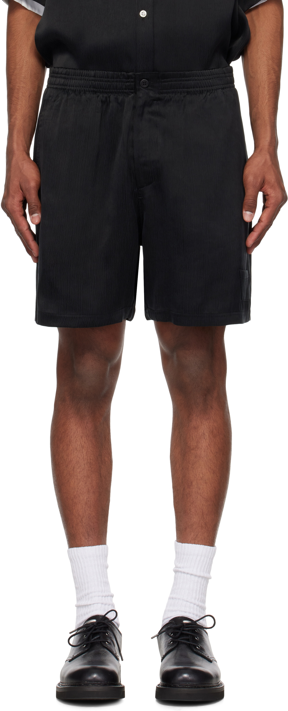 Black Double Pocket Shorts by le PÈRE on Sale