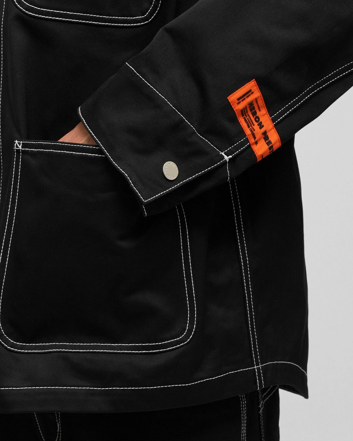 Heron Preston White Stitch Ghost Pocket Jkt Black Overshirts Heron
