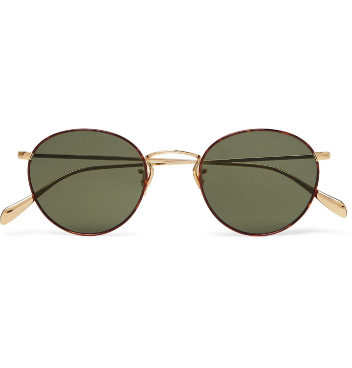 Photo: Oliver Peoples - Round-Frame Tortoiseshell Acetate and Gold-Tone Sunglasses - Gold