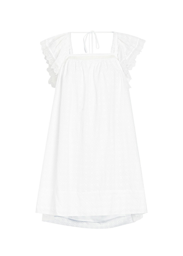Photo: Ganni Broderie Anglaise Cotton Mini Dress White
