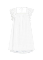 Ganni Broderie Anglaise Cotton Mini Dress White