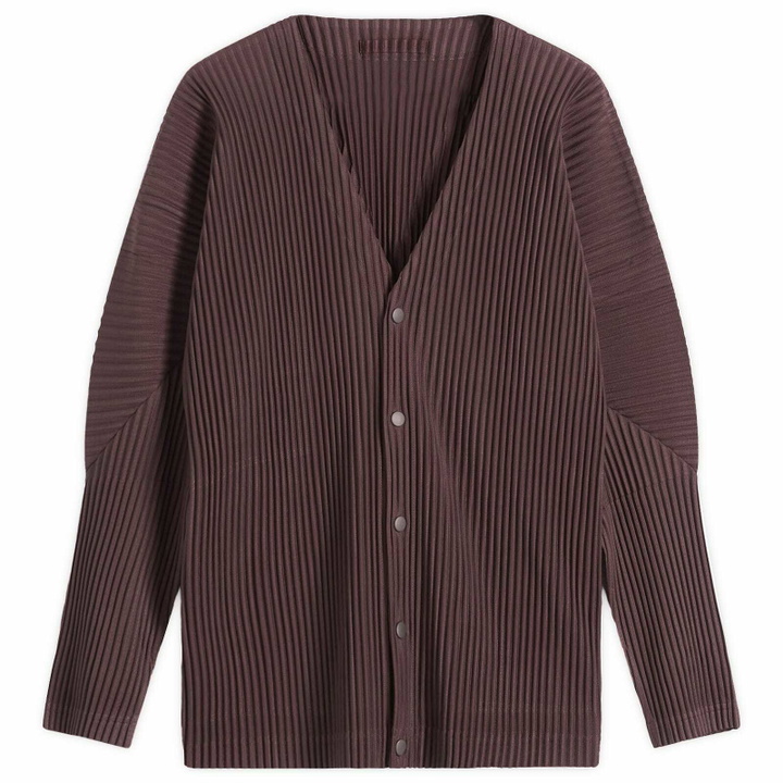 Photo: Homme Plissé Issey Miyake Men's Homme Plissé Button Down Cardigan in Edge Brown