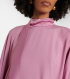 Taller Marmo Asymmetric fringed satin kaftan