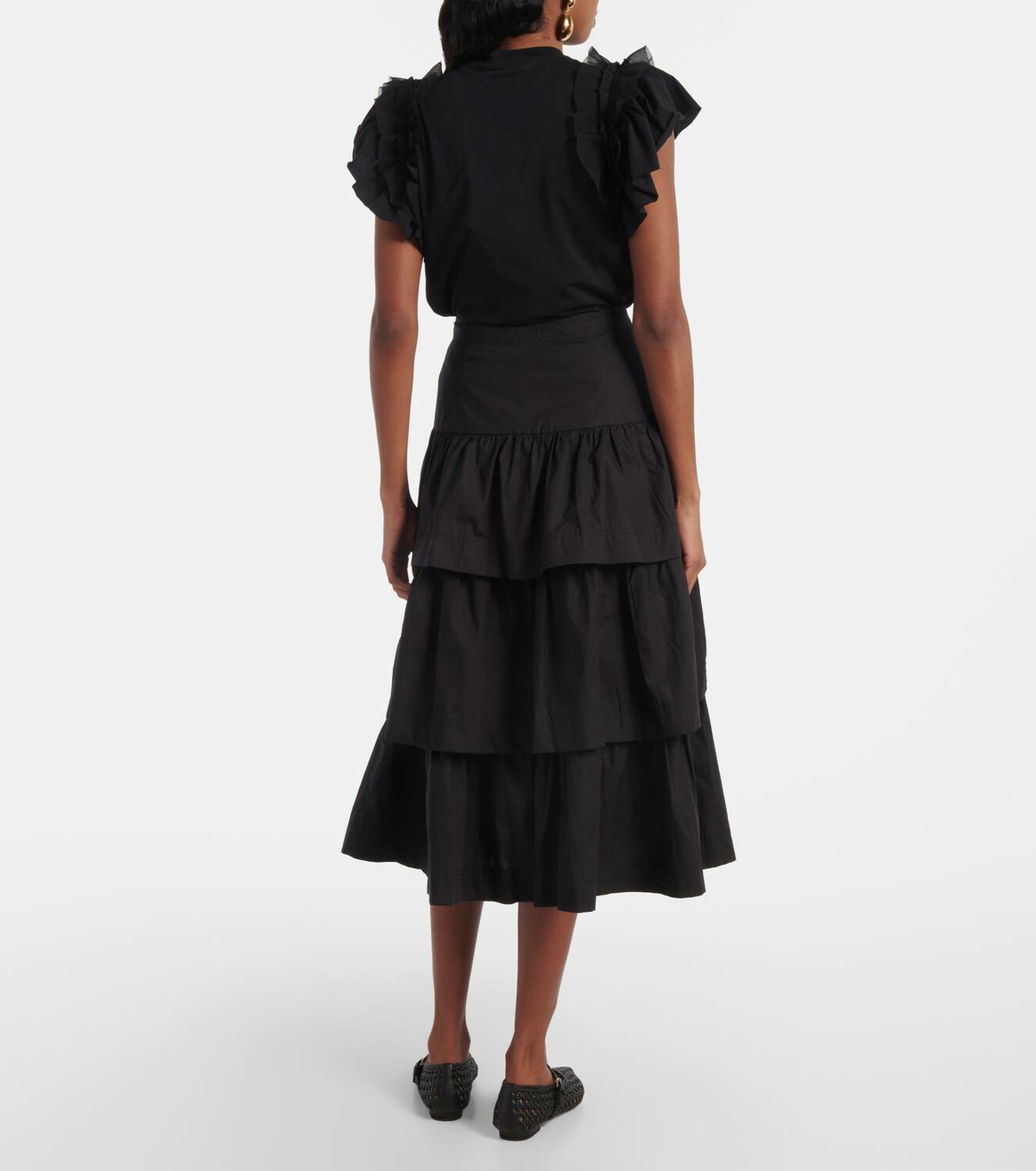 Ulla Johnson Winnie tiered cotton midi skirt Ulla Johnson