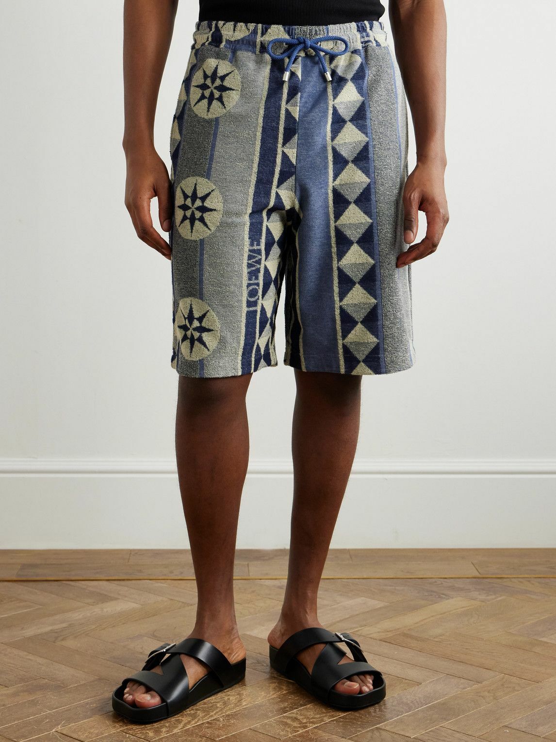 LOEWE★Paula's Ibiza ジャカード織りコットン混テリーショーツ LOEWE + Paula's Ibiza jacquard-woven cotton-blend terry