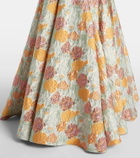 Markarian Floral lamé brocade corset gown