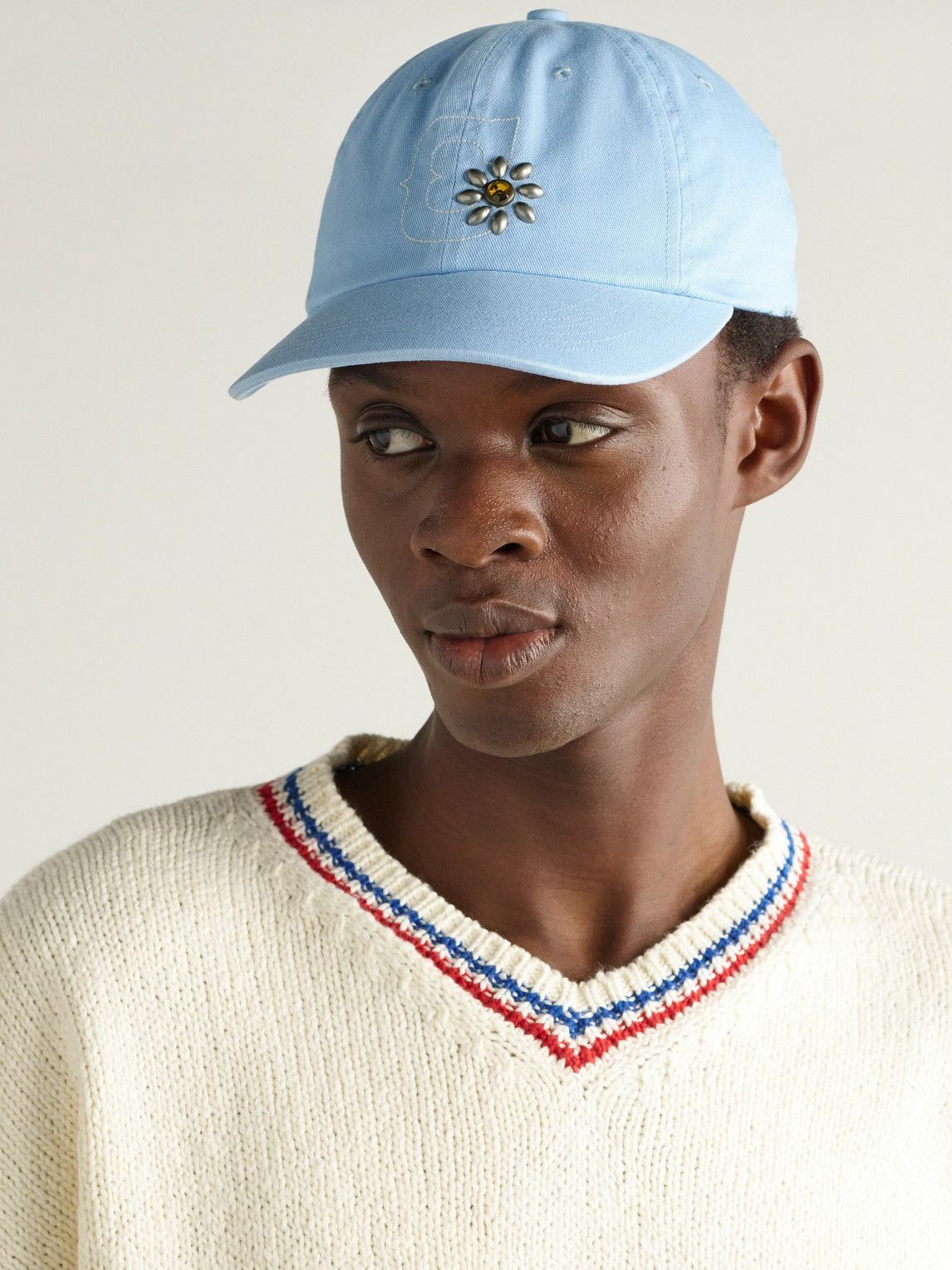 Cherry Los Angeles - Logo-Embroidered Embellished Cotton-Twill Baseball Cap