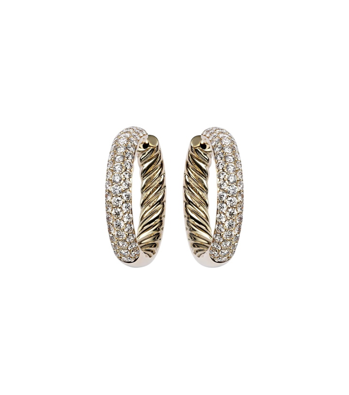 Photo: David Yurman DY Mercer® 18kt gold hoop earrings with diamonds