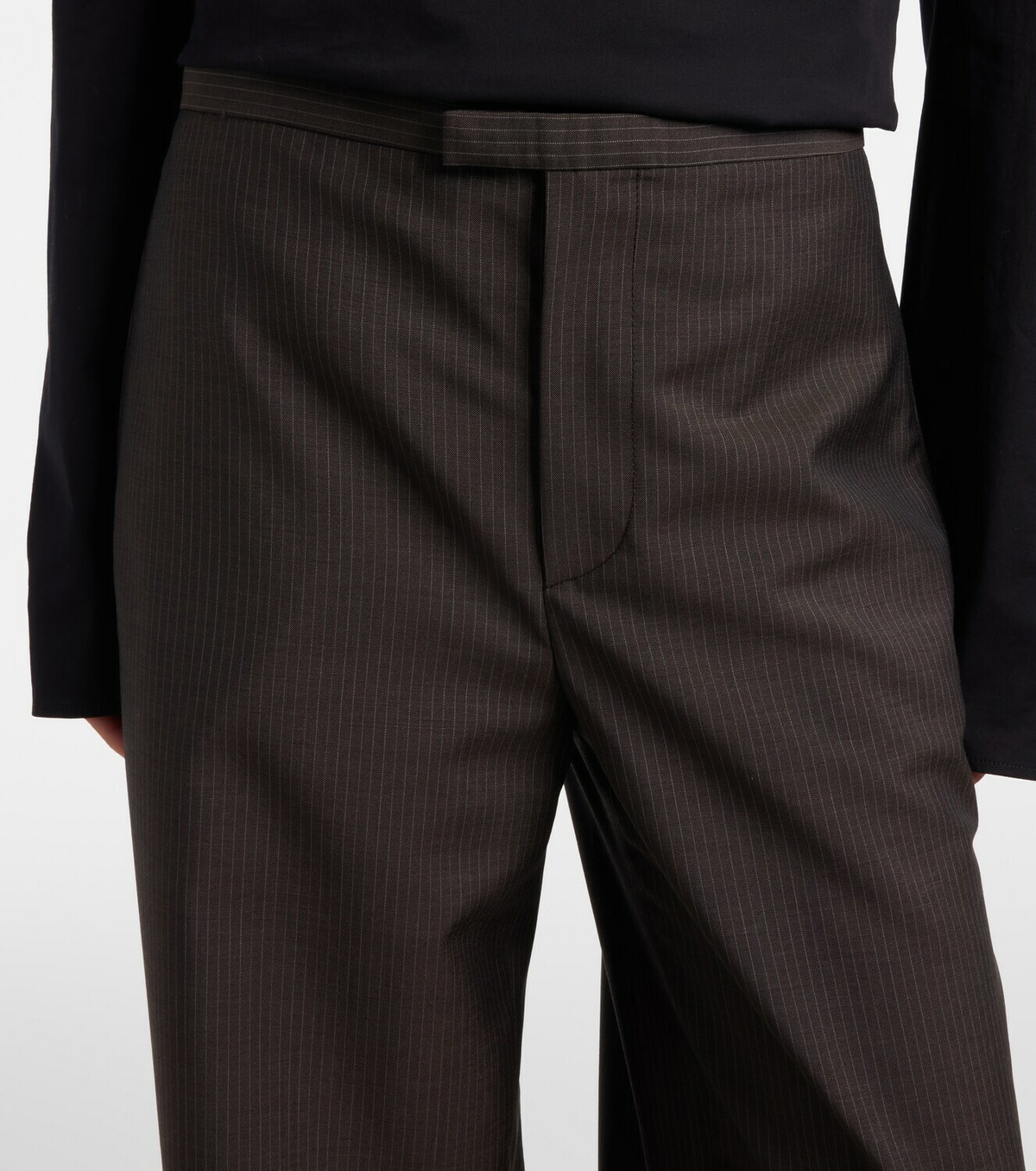 Gucci Pinstripe wool and mohair wide-leg pants