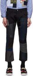 Junya Watanabe Black Patchwork Trousers