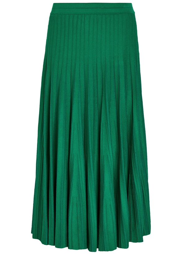Photo: Simkhai Margoux Ribbed Stretch-knit Midi Skirt Green