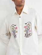Kardo - Luis Embroidered Cotton Shirt - Neutrals