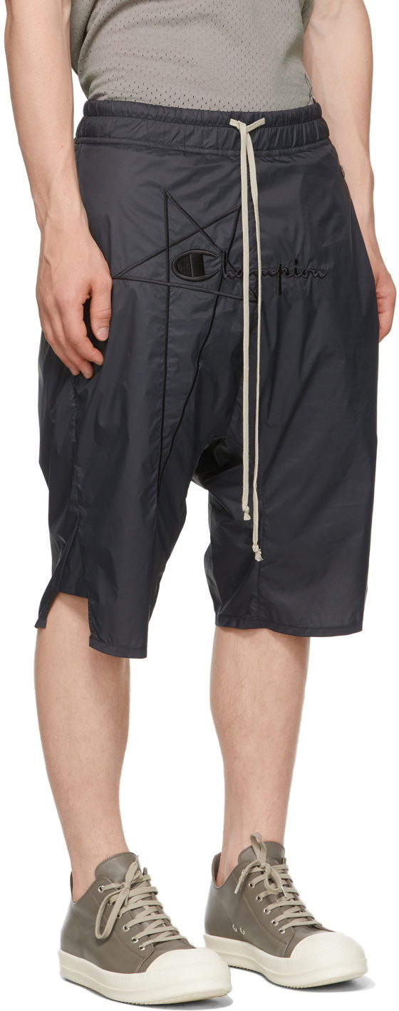 Rick Owens Black Champion Edition Nylon Swingers Shorts Rick Owens