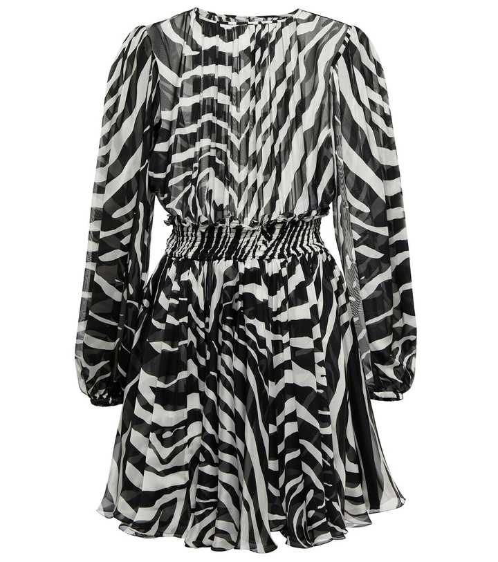 Photo: Dolce&Gabbana - Zebra-print silk chiffon minidress