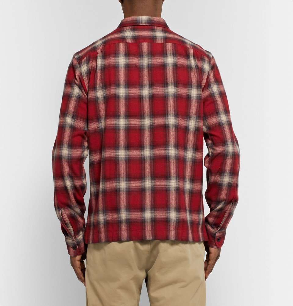 RRL - Camp-Collar Checked Brushed-Cotton Shirt - Men - Red RRL