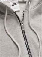 Nike - Logo-Embroidered Cotton-Jersey Half-Zip Hoodie - Gray