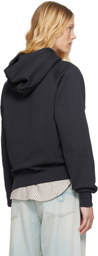 AMI Paris Navy Cotton 'Ami Paris' Patch Hoodie