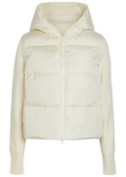 Canada Goose Hybridge Hooded Shell and Wool-blend Jacket White
