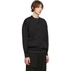 Issey Miyake Men Black Wrinkle Knit Cardigan