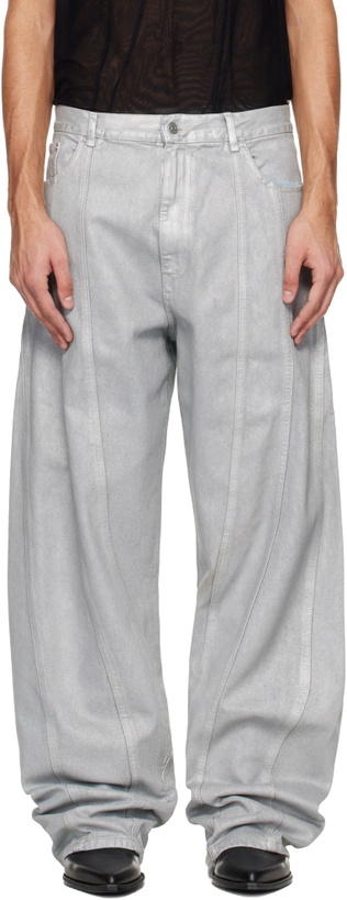 Photo: Mugler Blue Oversized Spiral Jeans