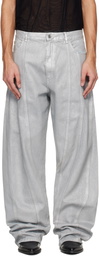 Mugler Blue Oversized Spiral Jeans