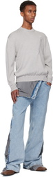 Y/Project Blue & Gray Collapsed Waist Jeans