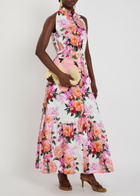 Borgo DE Nor Biba Floral-print Belted Cotton Maxi Dress Multicoloured