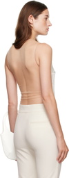 Courrèges Off-White Illusion Circle Satin Bodysuit