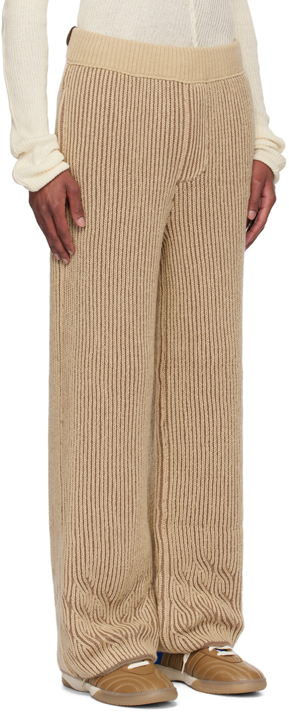 Isa Boulder SSENSE Exclusive Beige Rover Twisty Stripe Trousers