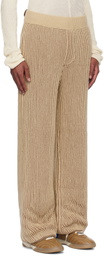 Isa Boulder SSENSE Exclusive Beige Rover Twisty Stripe Trousers