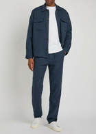 Sunspel Linen Overshirt Navy 01