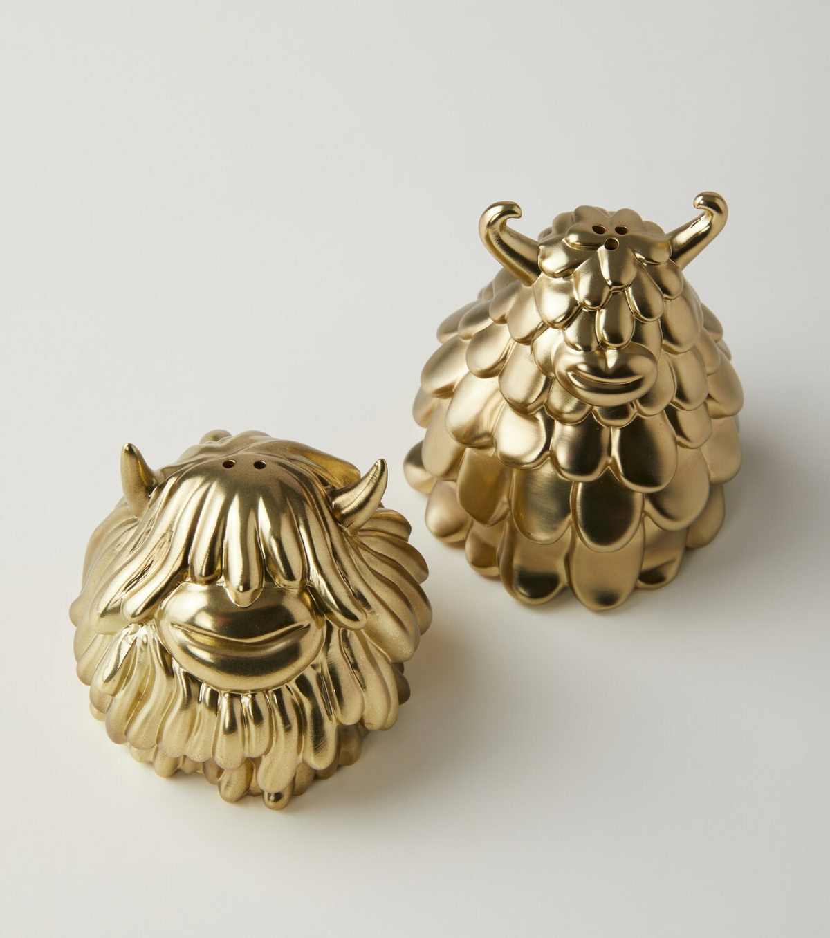 L'Objet - Niki + Simon brass salt and pepper shakers