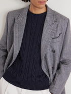 Dunhill - Cable-Knit Cotton Sweater - Blue