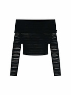 ANDREĀDAMO Striped Crop Top