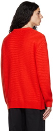 Solid Homme Red Diagonal Sweater