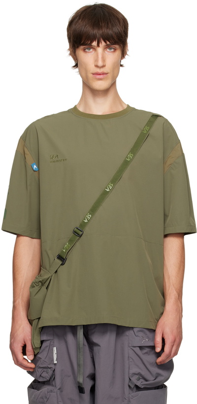 Photo: Archival Reinvent Green WIND AND SEA Edition Curve Bag & T-shirt Set