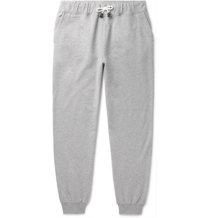 Photo: Loro Piana - Tapered Loopback Stretch-Cotton Jersey Sweatpants - Men - Gray