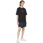 Acne Studios Navy and Black Side-Stripe Track Shorts