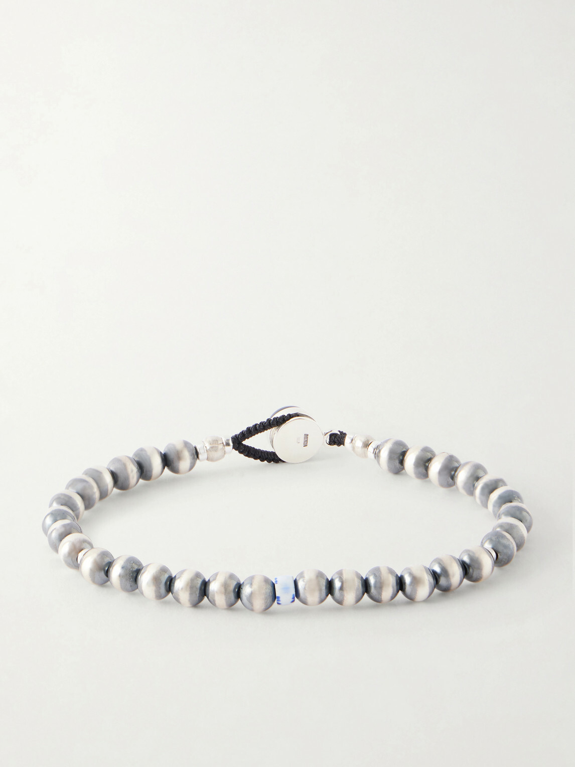 Mikia - Circle5 Sterling Silver Multi-Stone Beaded Bracelet - Silver